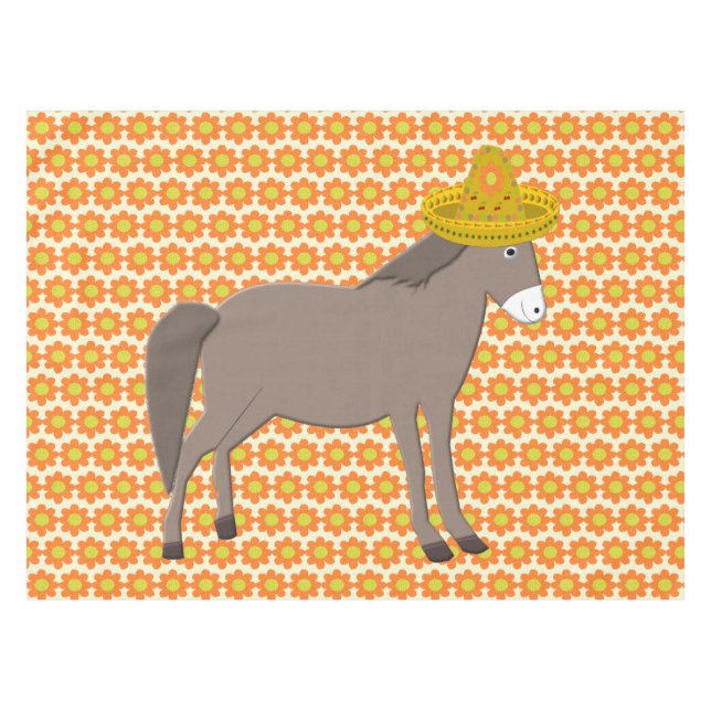Mantel Día de los muertos en el burro mexicano (Frente (Horizontal))
