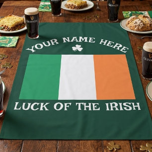 Mantel Día de San Patricio Bandera de Irlanda Nombre Pers