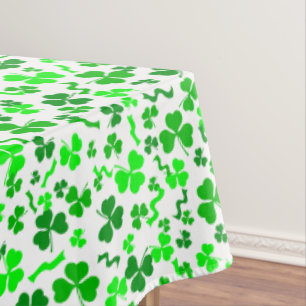 Mantel Día de San Patricio Suerte Shamrocks Patrón de Con
