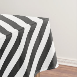 Mantel Diagonal black and white stripes  pattern