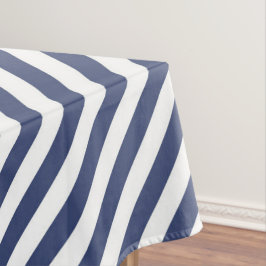 Mantel Diagonal navy blue and white stripes pattern