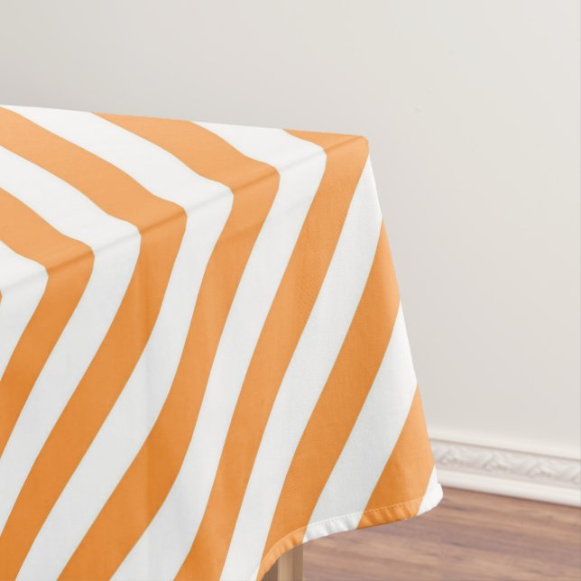 Mantel Diagonal orange and white stripes pattern (In Situ)