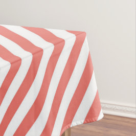 Mantel Diagonal pattern of pink and white stripes