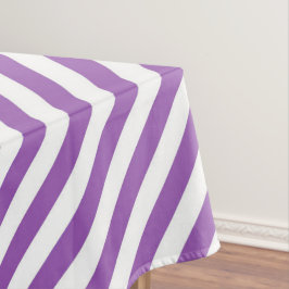 Mantel Diagonal purple and white stripes pattern