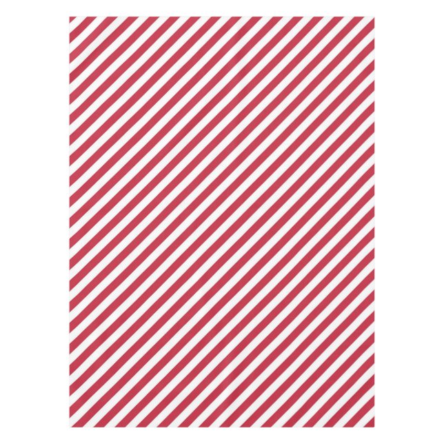Mantel Diagonal red and white stripes pattern (Anverso)