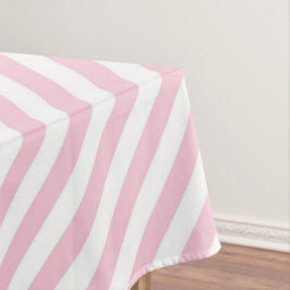 Mantel Diagonal white and pink stripes pattern