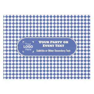 Mantel Diamante azul y blanco - Personalizado de texto y