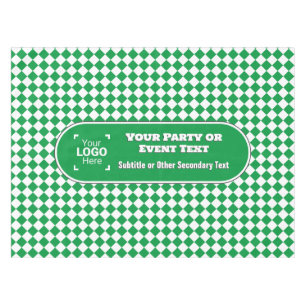 Mantel Diamante verde y blanco - Personalizado de texto y