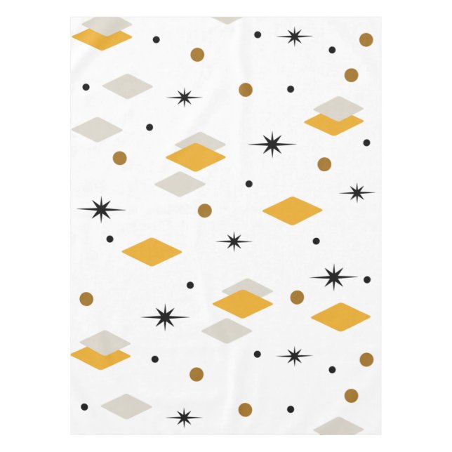Mantel Diamantes de edad espacial Naranja blanco (Anverso)