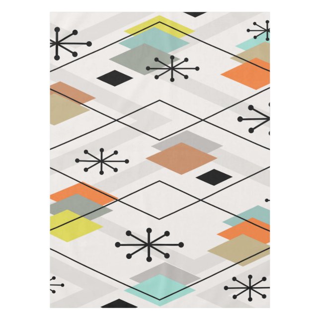 Mantel Diamantes dispersos modernos de mediados de siglo (Anverso)