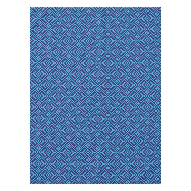 Mantel Diamantes entrelazados: patrón geométrico azul osc (Anverso)