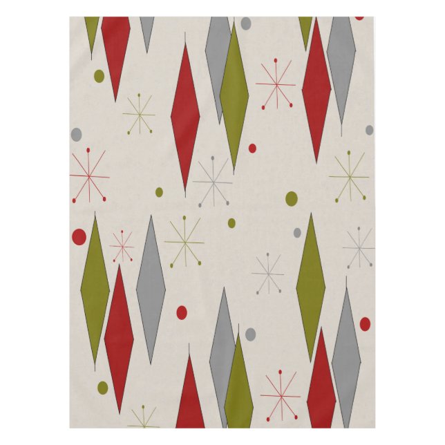 Mantel Diamantes modernos de medio siglo en rojo (Anverso)