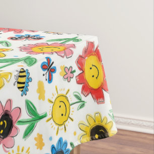 Mantel Días felices - Flores alegres y patrones de amigos