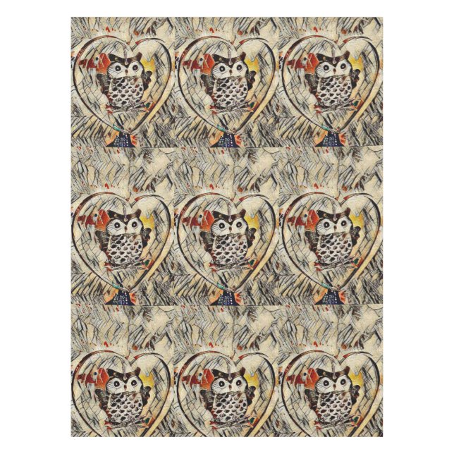 Mantel Dibujo de búho (Anverso)
