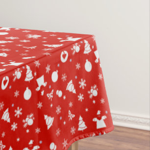 Mantel Dibujo Navideño Adorable en Rojo