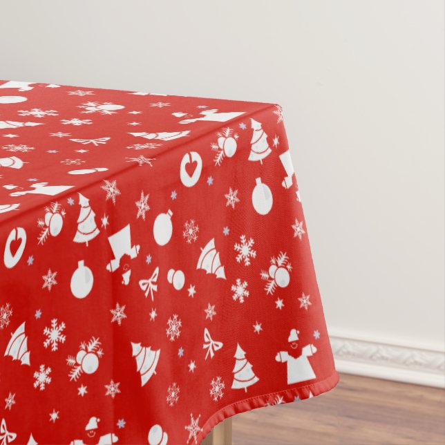 Mantel Dibujo Navideño Adorable en Rojo (In Situ)