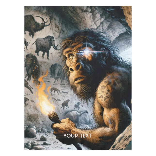 Mantel Dibujos de hombre prehistórico lindo (Anverso)