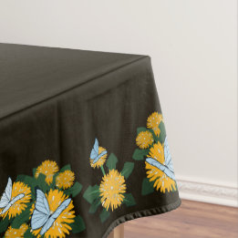 Mantel Diente de León Mariposas Marrón Estilizado Moderno