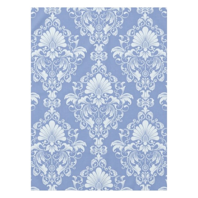 Mantel Dinerware Blue Damask (Anverso)
