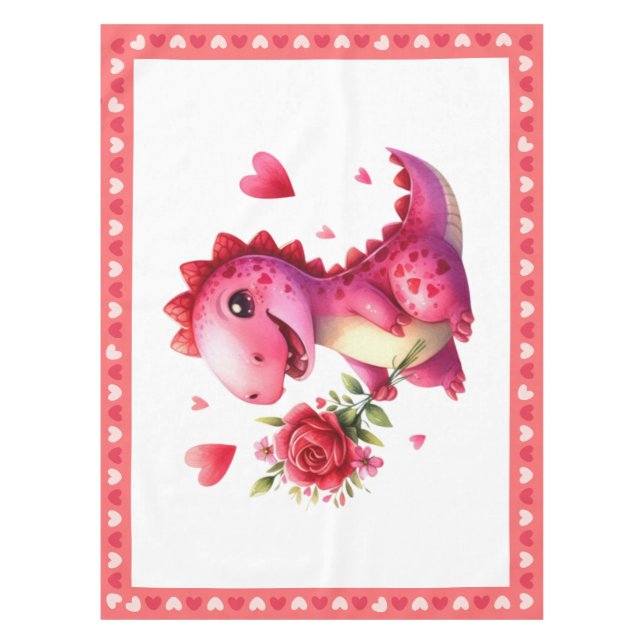 Mantel Dinosaurio El día de San Valentín lindo (Anverso)