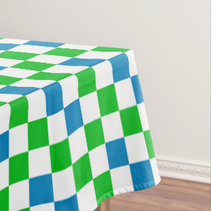 Mantel Diseño a cuadros azul blanco verde