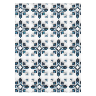 Mantel Diseño abstracto geométrico en azul y blanco
