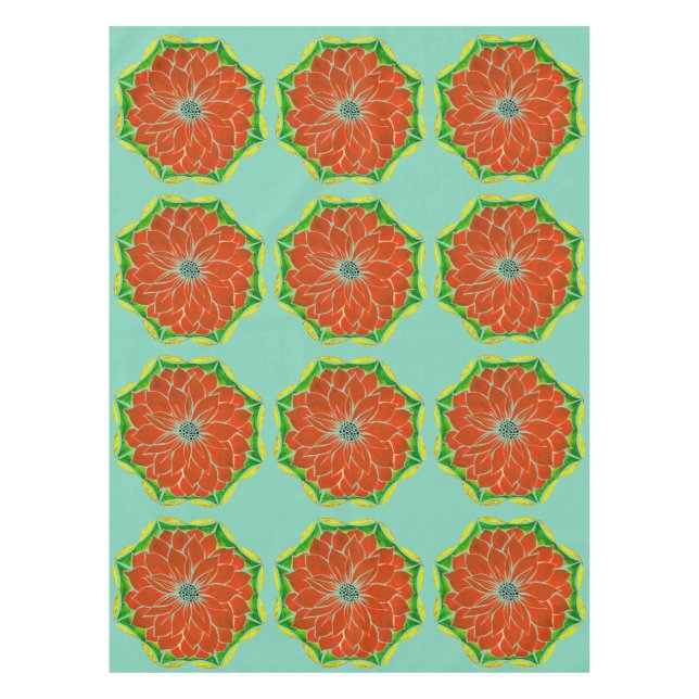 Mantel Diseño ANARANJADO del POINSETTIA (Anverso)