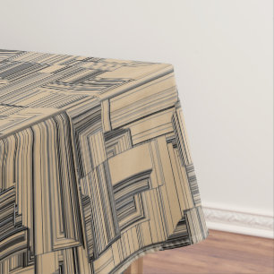 Mantel Diseño Art Deco Negro y Tan
