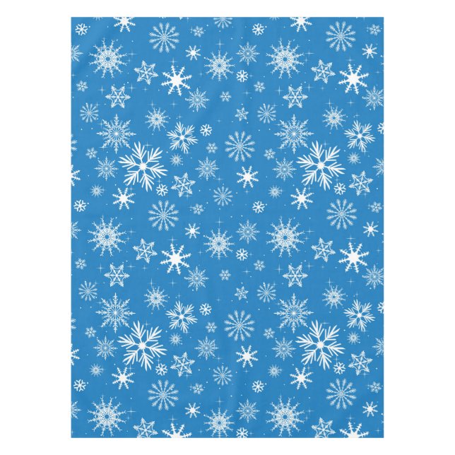Mantel Diseño azul del navidad del copo de nieve (Anverso)