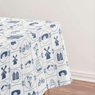 Mantel Diseño azul holandés de la tradición