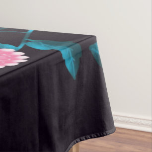 Mantel Diseño Botánico Floral de Pájaro Rosa Caprichoso