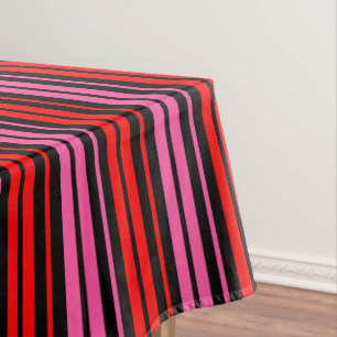 Mantel Diseño Clásico de Rayas Verticales Rojinegro