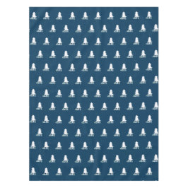 Mantel Diseño de árbol de Navidad azul oscuro y blanco