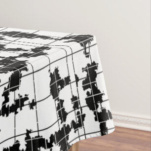 Mantel Diseño de arte abstracto orgánico blanco y negro