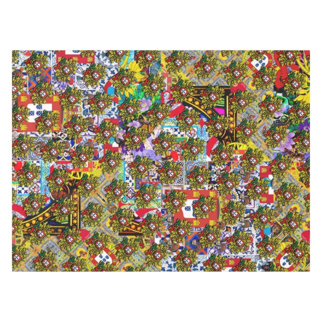 Mantel Diseño de arte folclórico de Portugal (Frente (Horizontal))