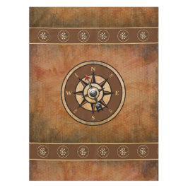 Mantel Diseño de brújula náutica marrón