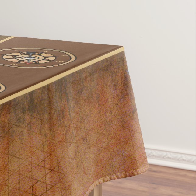 Mantel Diseño de brújula náutica marrón (In Situ)