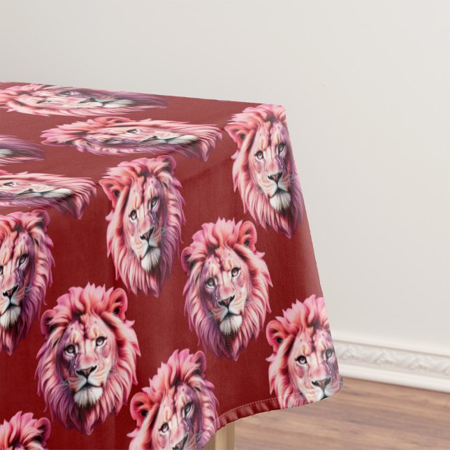 Mantel Diseño de cabeza de león rosa granate (Subido por el creador)
