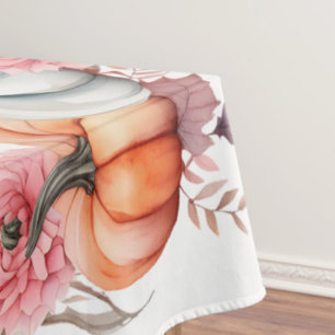 Mantel Diseño de calabazas de acuarela suave rosa Acción