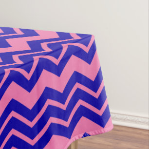 Mantel Diseño de Chevron Zigzag Rosa Azul