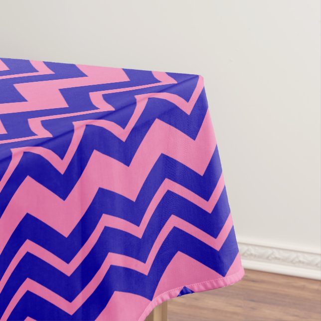 Mantel Diseño de Chevron Zigzag Rosa Azul (In Situ)