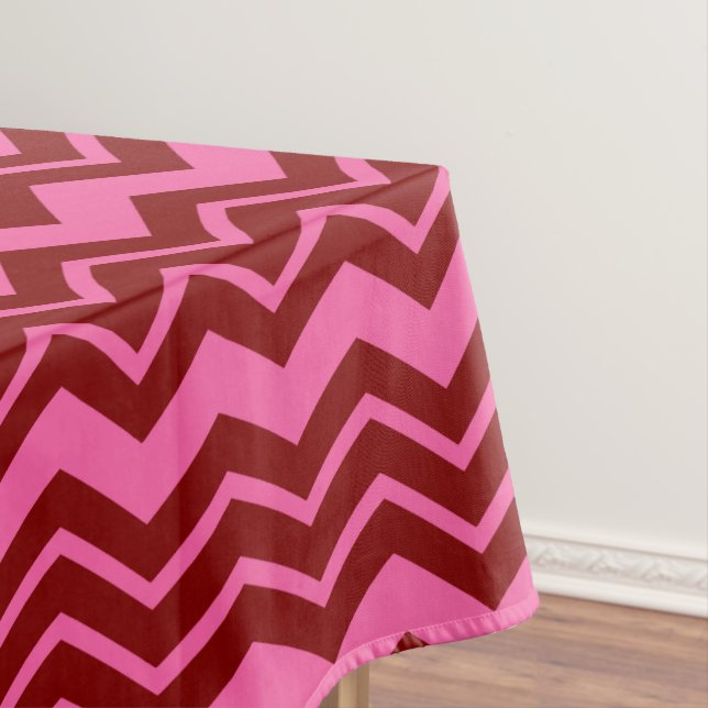 Mantel Diseño de Chevron Zigzag Rosa Rojo Granate (In Situ)