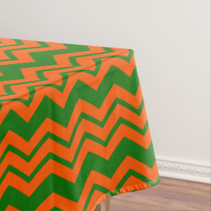 Mantel Diseño de Chevron Zigzag Verde Naranja