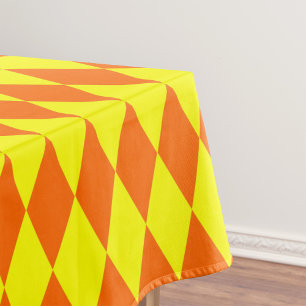 Mantel Diseño de cuadros arlequín de color amarillo naran