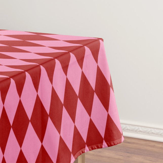 Mantel Diseño de cuadros arlequín rosa rojo (Subido por el creador)