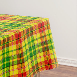 Mantel Diseño de cuadros escoceses amarillo rojo verde
