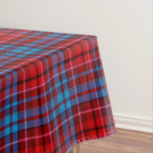 Mantel Diseño de cuadros escoceses azul granate rojo