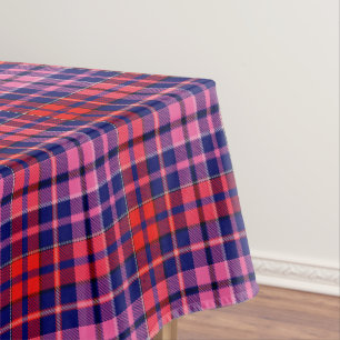 Mantel Diseño de cuadros escoceses azul marino rojo rosa