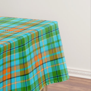 Mantel Diseño de cuadros escoceses azul naranja verde