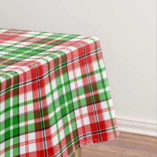 Mantel Diseño de cuadros escoceses blancos rojos y verdes